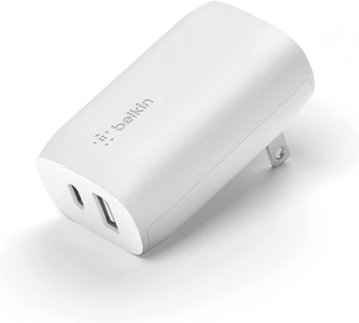 Belkin 37W USB Type C PPS PD Dual Port Wall Phone Charger, Power Delivery 25W USB C Port and 12W USB A Port for Fast Charging Galaxy S22, S21, Ultra, Plus, Note 20, iPhone and More