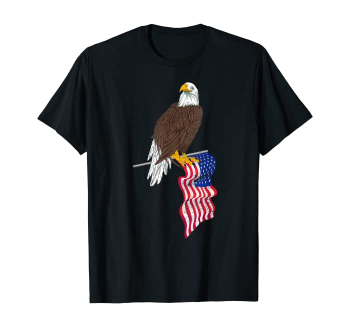 Patriotic US Flag Freedom United States American Bald Eagle T-Shirt