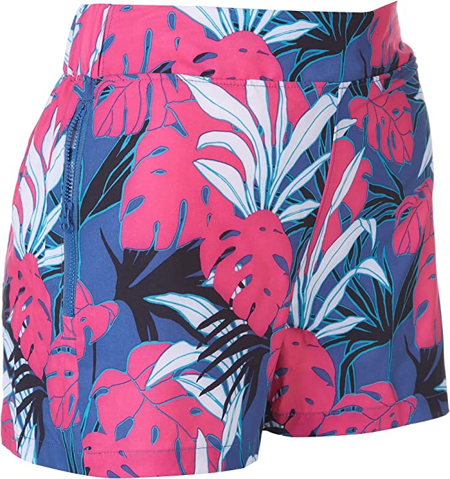 Reel Legends Womens 3'' Woven Tropical Zip Pockets Shorts