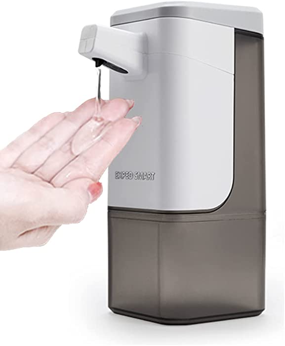 Soap Dispenser Touchless Automatic for Bathroom Hotel Kitchen Restaurant,Large Capacity 20oz/600ml,Waterproof,3 Adjustable Levels,Battery Operated Electric (Gel, White)