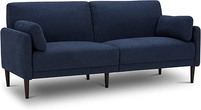 CHITA Modern Sofas Furniture Fabric Sofa Couch Sets for Living Room Apartment, Solid Wood Leg, with 2 Pillows, Easy Assembly, Midnight Blue