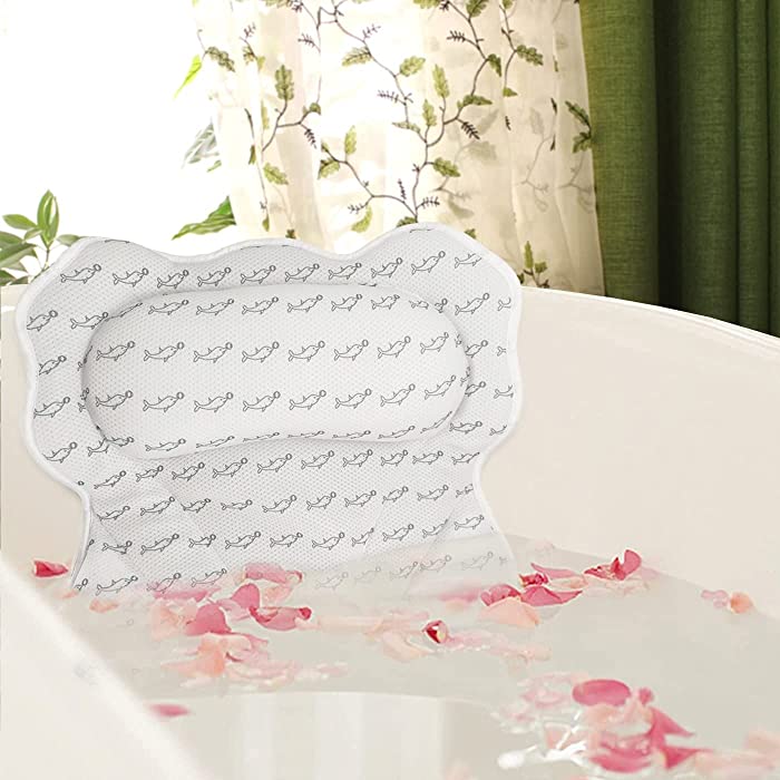 DIQMIAQ Bath Pillow,Bathtub Pillow Neck Support,Ergonomic Bathtub Pillow for Tub, Neck, Head, Shoulder Pillows Support Cushion Headrest
