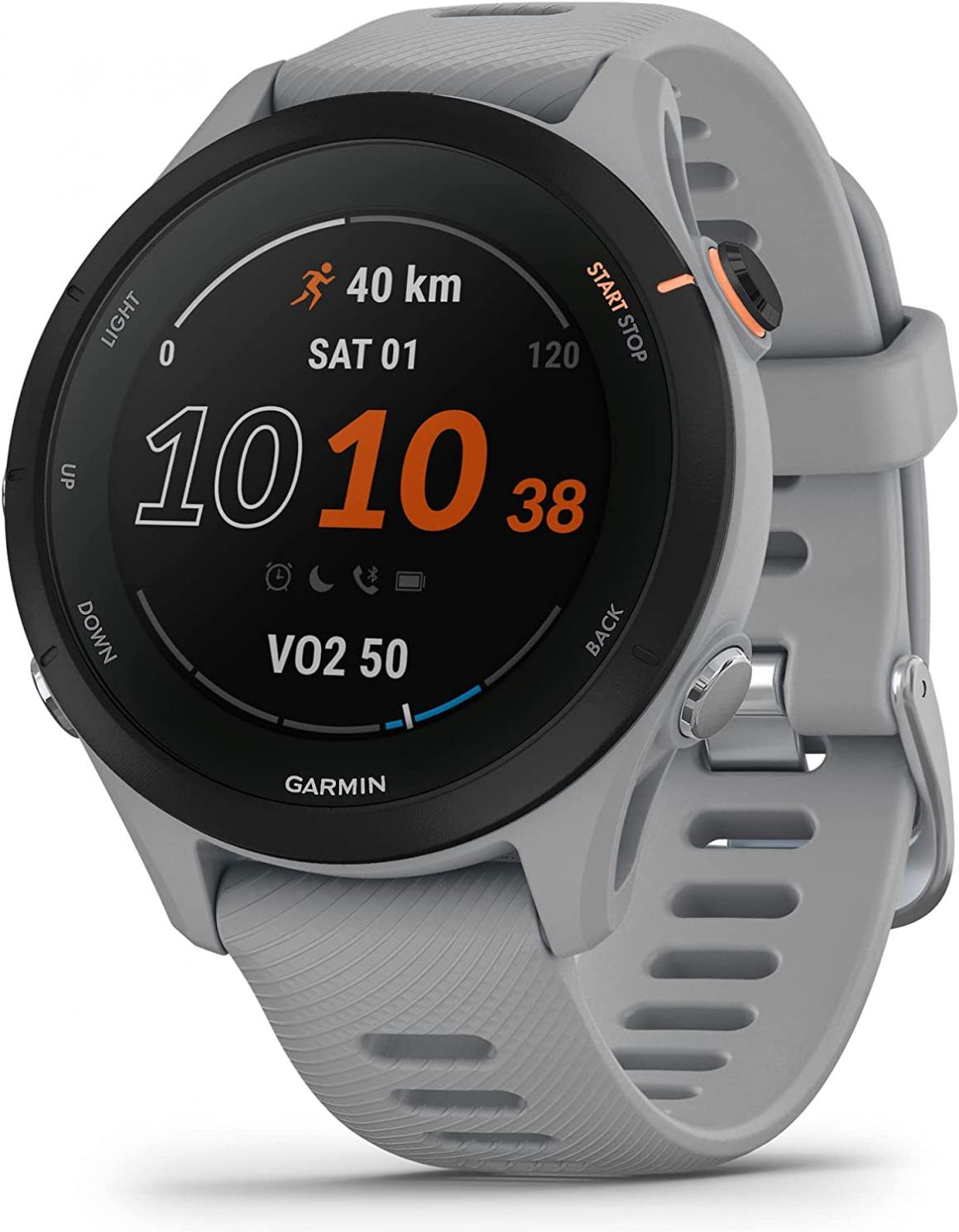 Garmin Forerunner® 255S, Smaller GPS Running Smartwatch, Advanced Insights, Long-Lasting Battery, Powder Gray