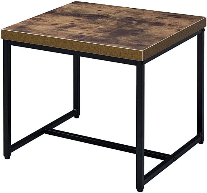 ACME Furniture 80617 Bob Weathered Oak & Black End Table
