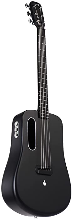 LAVA ME 2 Carbon Fiber Guitar with Effects 36 Inch Acoustic Electric Travel Guitar with Bag Picks and Charging Cable (Freeboost-Black)