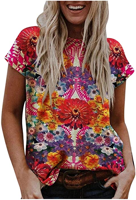 Graphic Tees for Women Round Neck Abstract Face Vintage Aesthetic Printing Short Sleeve T-Shirts Casual Summer Blouses