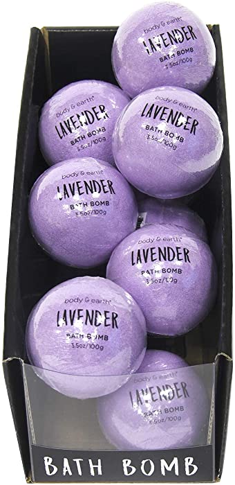 Bath Bombs Gift Set, BODY & EARTH 10 X 3.5 oz Natural Essential Oils Lavender Handmade Birthday Gift Idea for Family, Women, Men