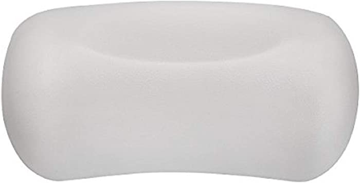 Waterproof Foam Padded Spa Bath Pillow Hot Tub Head Back Cushion - Ergonomically Contoured White Head and Neck Support Bath Pillow for Bathtub, Home Spa Tub