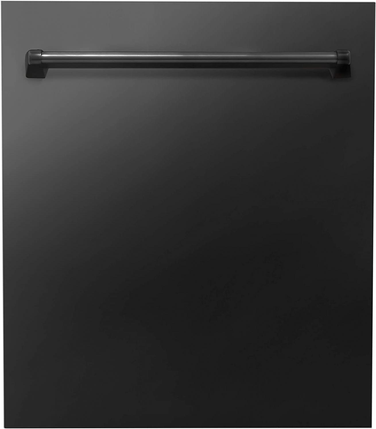 ZLINE 24 in. Top Control Dishwasher in Black Stainless Steel 120-Volt with Stainless Steel Tub and Traditional Style Handle
