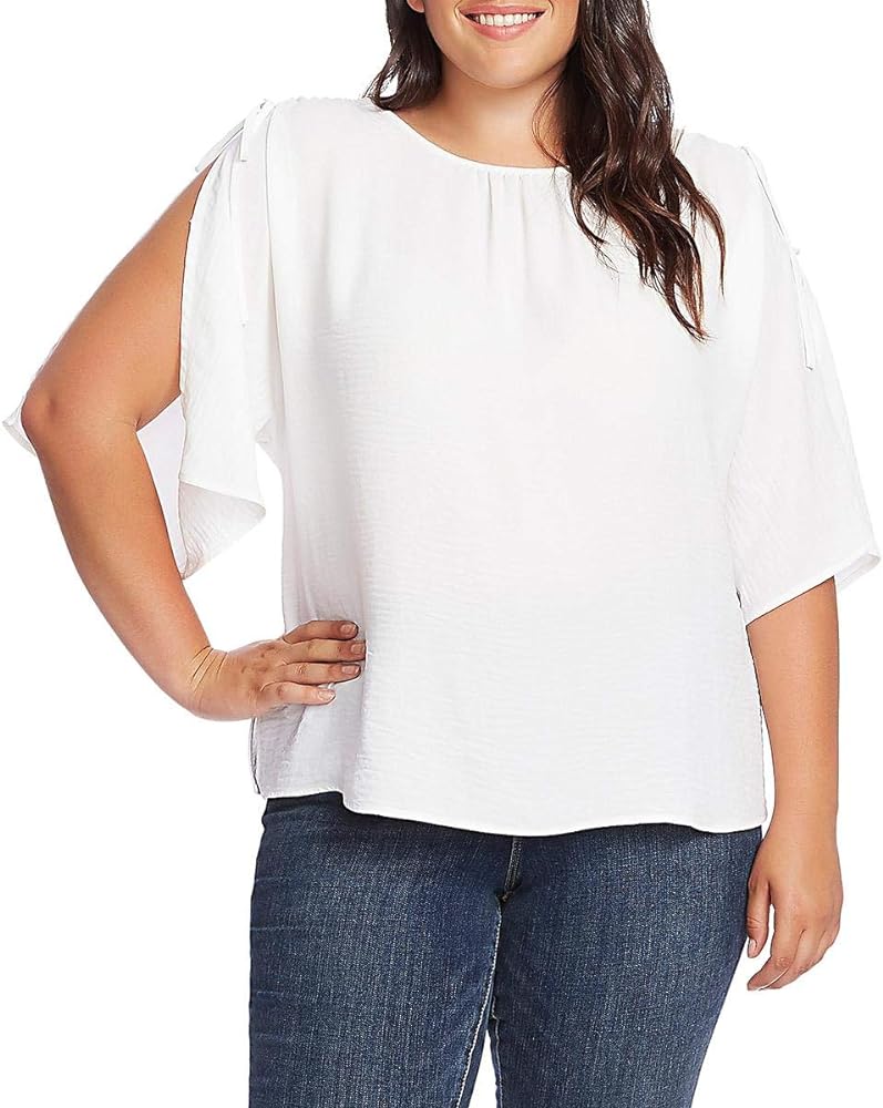 Vince Camuto Plus Size Slit-Sleeve Top
