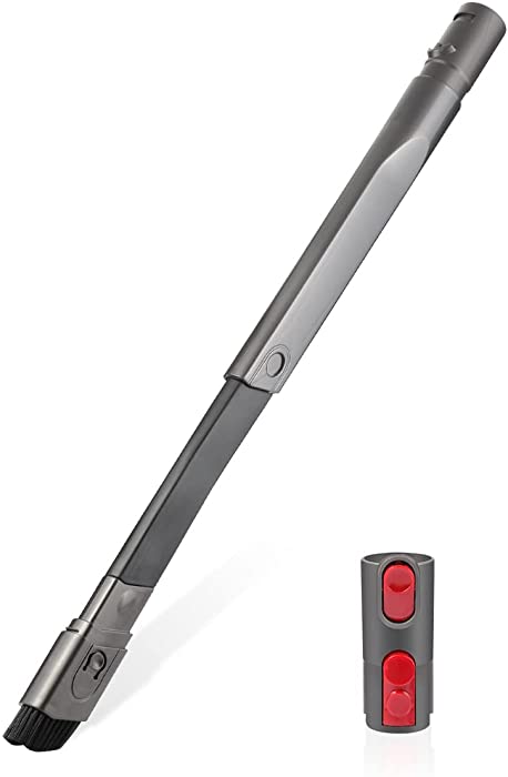 LANMU Flexi Crevice Tool with Adapter Converter Compatible with Dyson V15 V11 V10 V8 V7 V6 Outsize Vacuum Cleaners, Flexible Attachment with Adapter Convertor (Gray)