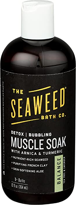 The Seaweed Bath Co. Bubbling Detox Muscle Soak, 12 Ounce, Balance Scent (Tea Tree & Lavender) , Nutrient-Rich Bladderwrack Seaweed, Vegan, Paraben Free