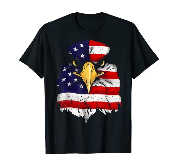 Bald Eagle 4th of July American Flag Patriotic Freedom USA T-Shirt