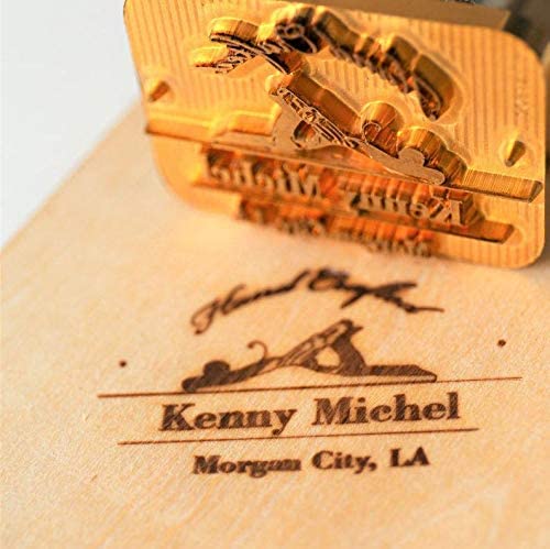 Custom Logo Wood Branding Iron,Durable Leather Branding Iron Stamp,BBQ Heat Stamp Including The Handle,Saw Blade Design Stamp (2x2")