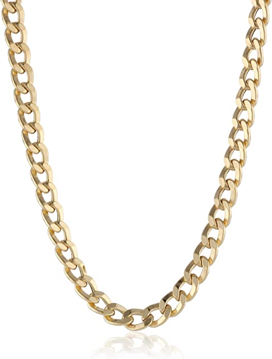 14K Solid Gold 3.8mm Cuban Curb Link Chain Necklace - Multiple Lengths And Colors Available