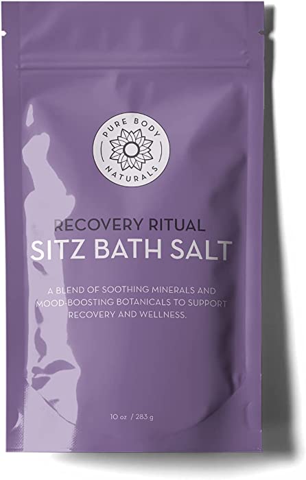 Sitz Bath Salt – Postpartum Care and Hemorrhoid Treatment – Natural Soak for Self Care and Hemmoroid Treatment - Post Partum Essentials, 10 Oz, by Pure Body Naturals