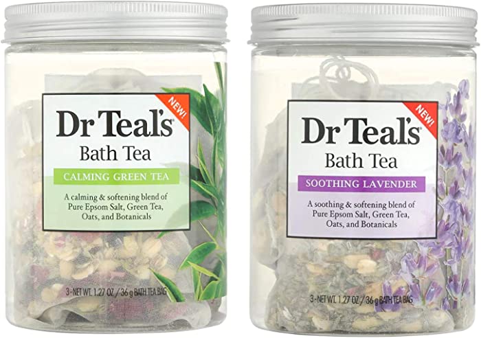 Dr. Teal's Soothing Green Tea and Calming Lavender Bath Soaks Variety Pack of 2-6 oz total