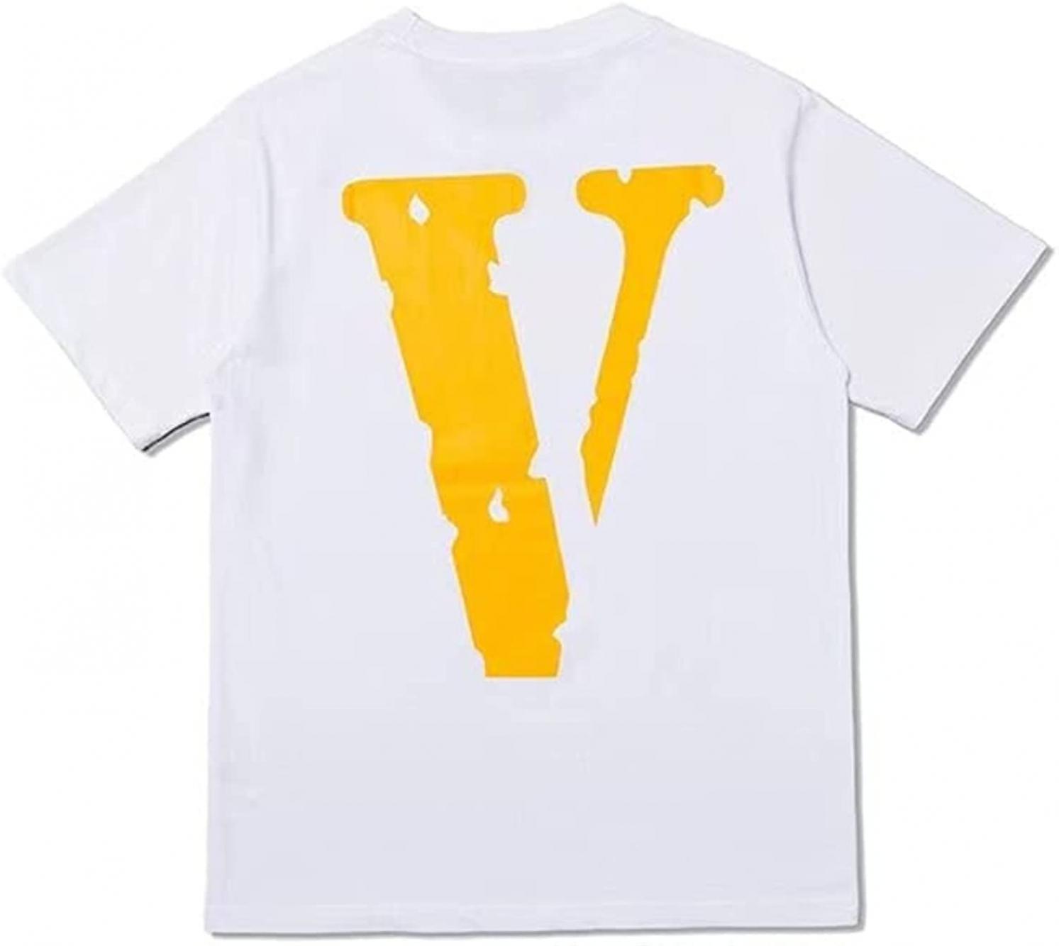 X Python Shirts Tide Hip Hop Print T Shirt Classic Friends Big Yellow V Cotton Short Sleeve Loose T-Shirt