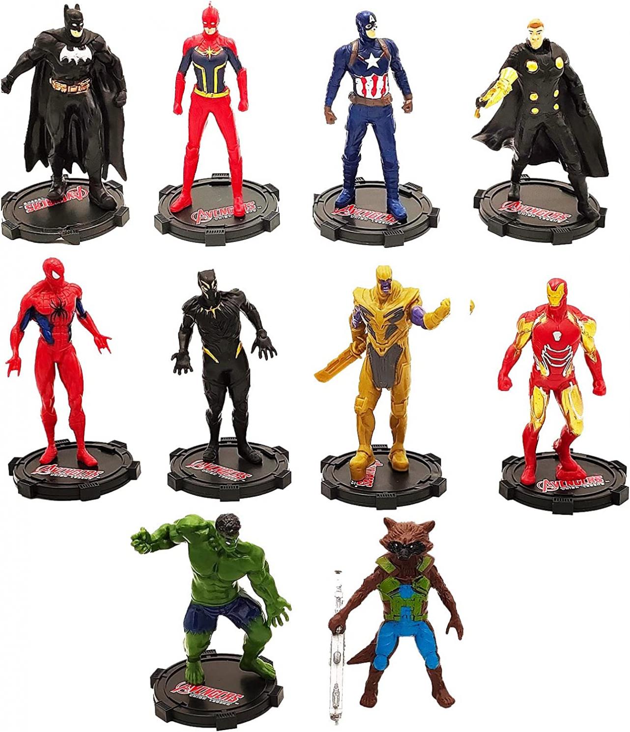 4inch Superhero Figure Set-10pcs Super Hero Adventures Ultimate Toddler Toys Small Action Figurines Cake Decoration Kids Gifts Collectible Figures (Exclusive Amazon)