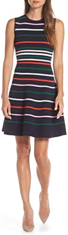 Vince Camuto Striped Fit & Flare Sweater Dress