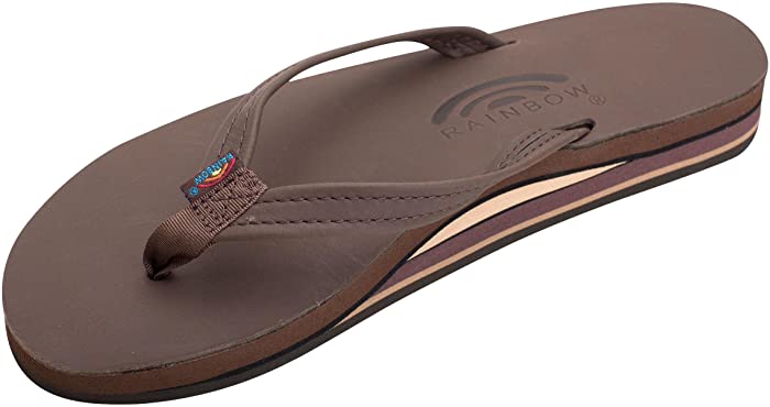 Rainbow Sandals Women’s Double Layer Leather Narrow Strap w/Arch