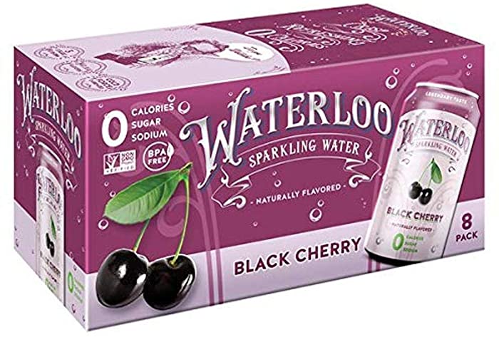 Waterloo, Black Cherry Sparkling Water, 12 Fl Oz (pack of 8)