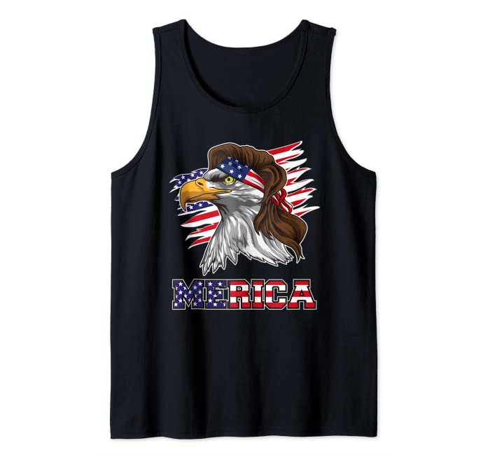 American Bald Eagle Mullet 4th Of July Funny USA Patriotic Tank Top