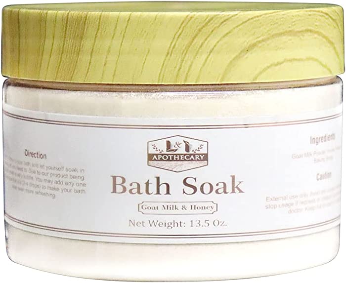 13.5 Oz. Goat Milk & Honey Bath Soak, enriches Bath water and helps exfoliates, Enhance the beauty