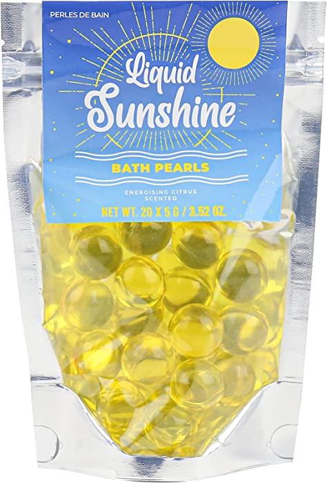 Gift Republic Pearls Bath Liquid Sunshine Vibes 20-Pack Citrus Scent, Multicoloured