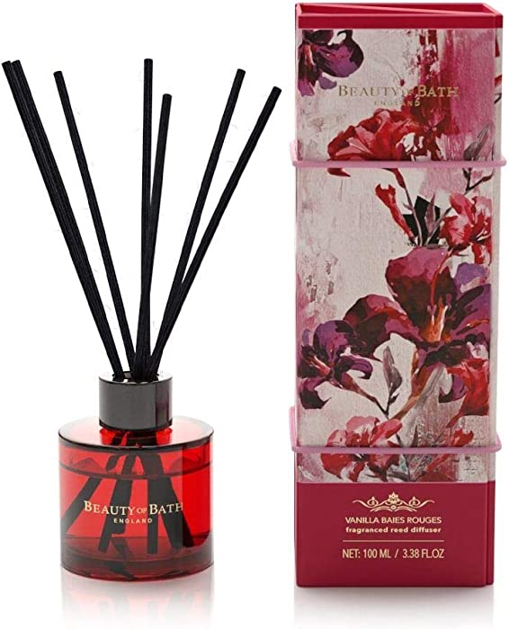 Beauty of Bath by Somerset Vanilla Baies Rouges, Fragranced Reed Diffuser, 16.91 Fl Oz (51301)