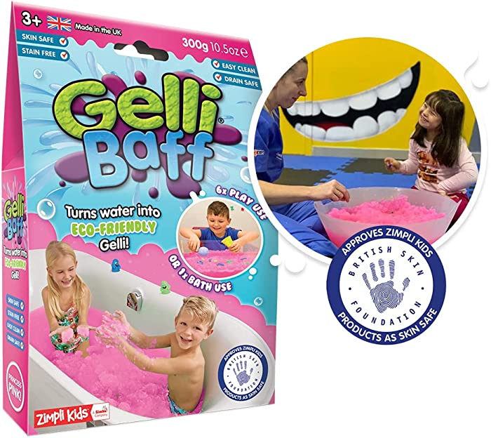 Zimpli Kids Gelli Baff Pink, 1 Bath Pack, Turn Water into Colourful goo! Children's Sensory & Bath Toy, Certified Biodegradable Toy