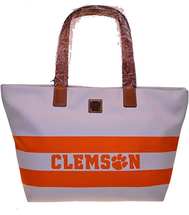 Dooney and Bourke NCAA Clemson Tote Natural w/Leather Trim