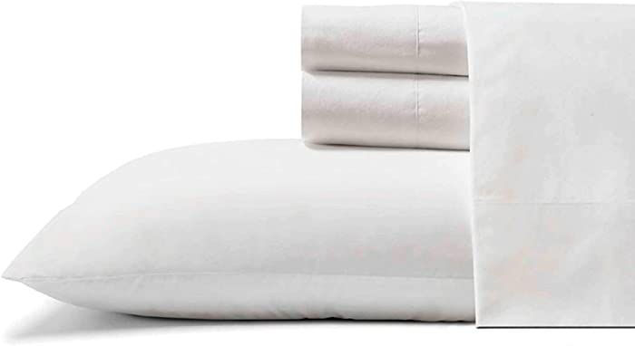 Tommy Bahama | Cool Zone Collection | Sheet Set - 100% Percale Cotton, Crisp & Cool, Lightweight & Moisture-Wicking Bedding, Oeko-Tex Certified, King, White