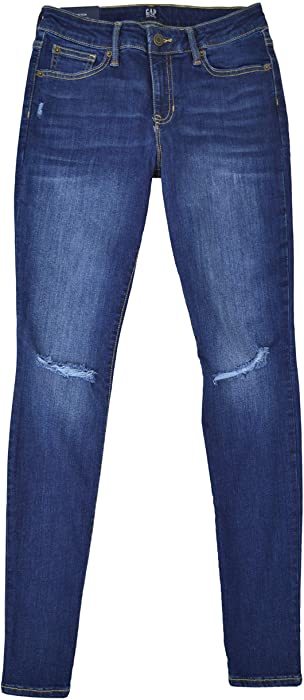 GAP Womens Mid Rise Destructed Jeggings Sculpted