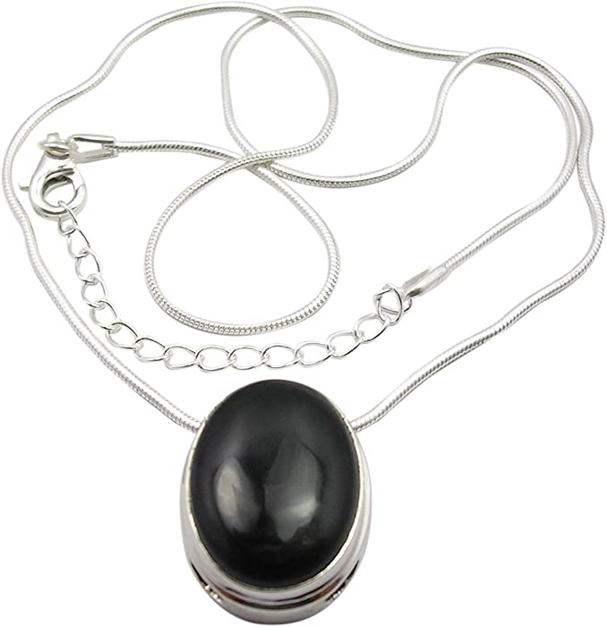 SilverStarJewel Black Onyx Necklace 18.3" 14.1 Grams Solid Sterling Silver Jewelery After Good Friday Deals