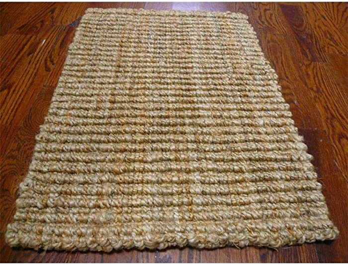 SAFAVIEH Natural Fiber Collection 6' x 9' Natural NF447A Handmade Chunky Textured Premium Jute 0.75-inch Thick Area Rug