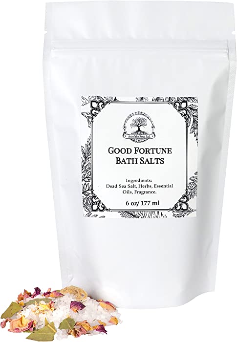 Good Fortune Herbal Bath Salts by Art of the Root | Therapeutic Relaxing Soaking Aid, Handmade with Herbs & Essential Oils | Metaphysical, Wiccan Pagan & Magick | for Blessings, Luck & Wishes