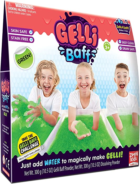 Zimpli Kids Gelli Baff - 2 Use Bath Gel Toy, Green, 600g
