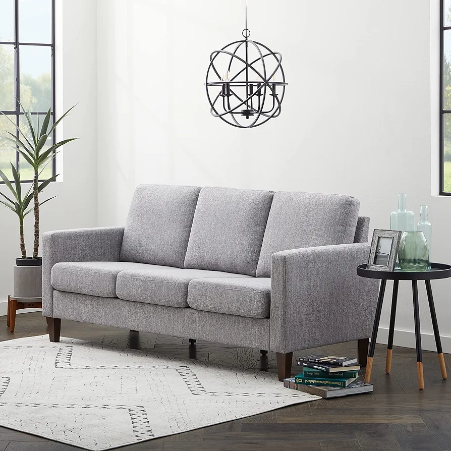 Edenbrook Archer Upholstered Couch – Couches for Living Room - Gray Upholstered Couch - Living Room Furniture - Small Couch - Seats Three - Straight Arm Modern Couch, Sofa