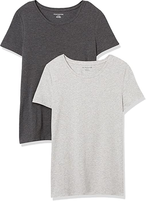Amazon Essentials Women's Classic-Fit Short-Sleeve Crewneck T-Shirt, Pack of 2