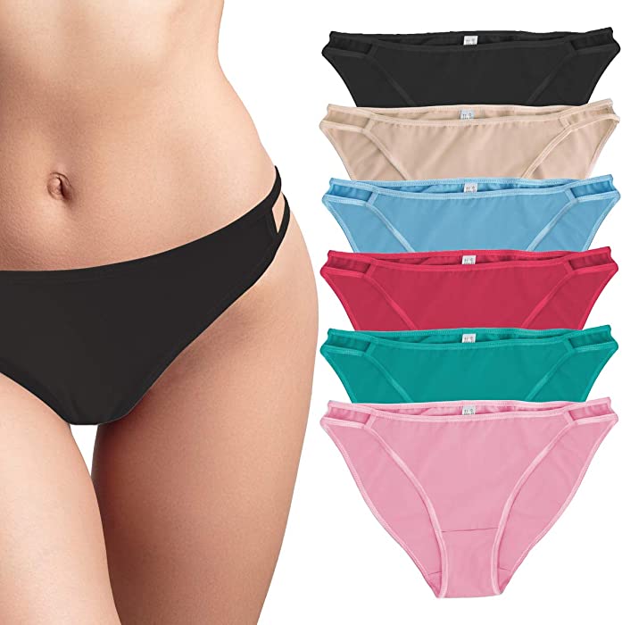 Jo & Bette 6 Pack String Bikini Underwear for Women, Soft, Sexy Womens Panties, Womens Cotton Underwear