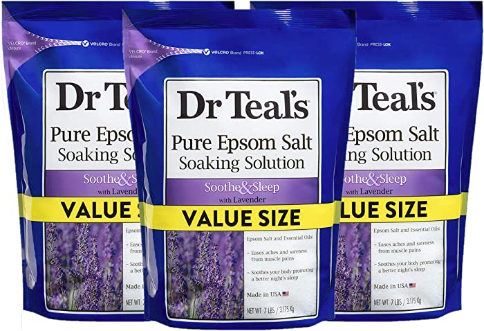 Dr Teal's Epsom Salt 3-Pack (21lbs Total) Lavender Soothe & Sleep