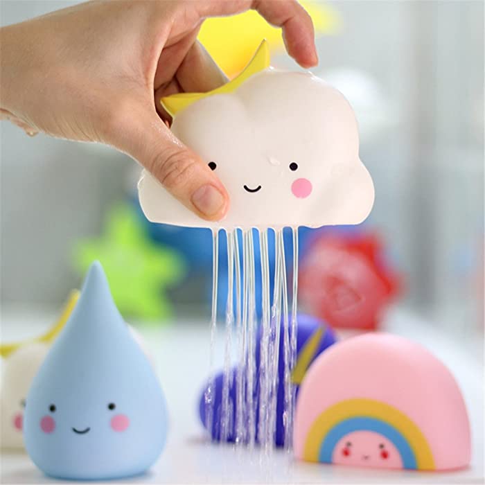 Soft Cloud Baby Bath Squirt Toys, BPA Free & Mold Free, Fun Floating Bath Tub Time Water Toys for Toddler