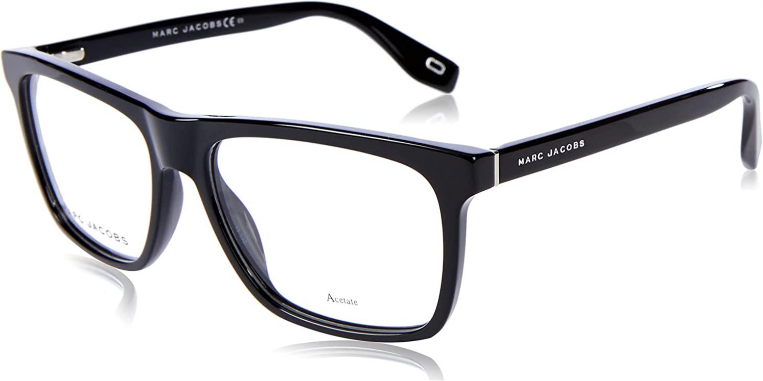 Marc Jacobs Marc 342 807 Black Plastic Rectangle Eyeglasses 55mm