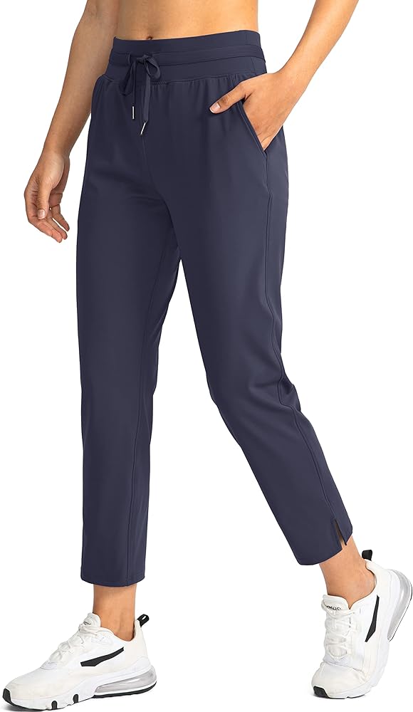 Soothfeel Women's Golf Pants with 4 Pockets 7/8 Stretch High Waisted Sweatpants Travel Athletic Work Pants for Women
