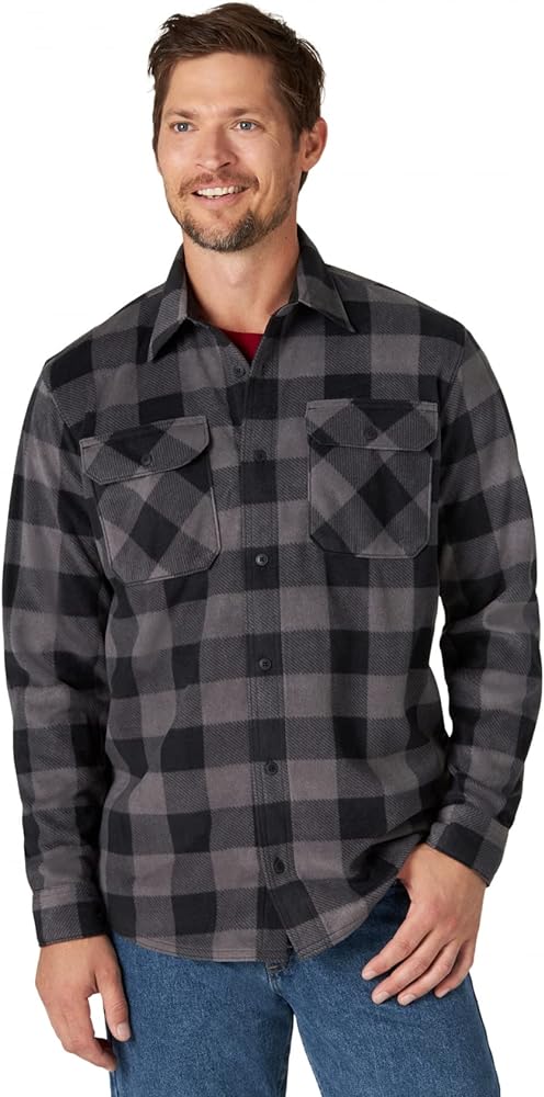 Wrangler Authentics Men's Long Sleeve Heavyweight Fleece Shirt