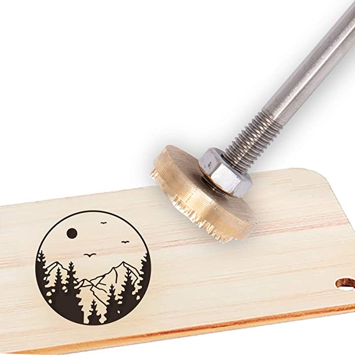 OLYCRAFT 1.2 Inch Wood Branding Iron BBQ Heat Stamp with Brass Head and Wood Handle for Wood, Leather and Most Plastics - Early Bird