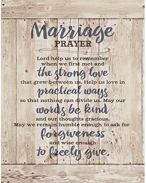 Marriage Prayer Wood Plaque Inspiring Quote 11.75"x15" - Classy Vertical Frame Wall Hanging Decoration | Lord, Help us to Remember When we First met | Christian Family Religious Home Decor Saying