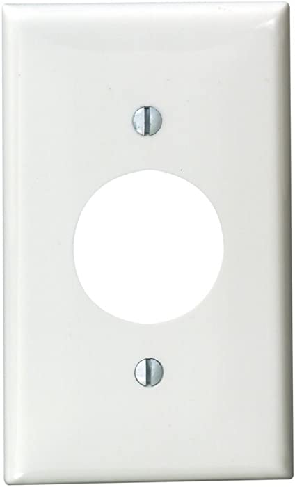 Leviton 80704-W 1-Gang Single 1.406-Inch Hole Device Receptacle Wallplate, White