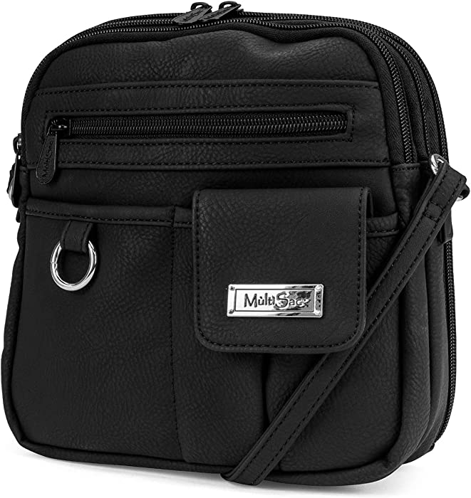 MultiSac Womens Multisac North South Mini Zip Around Crossbody Bag